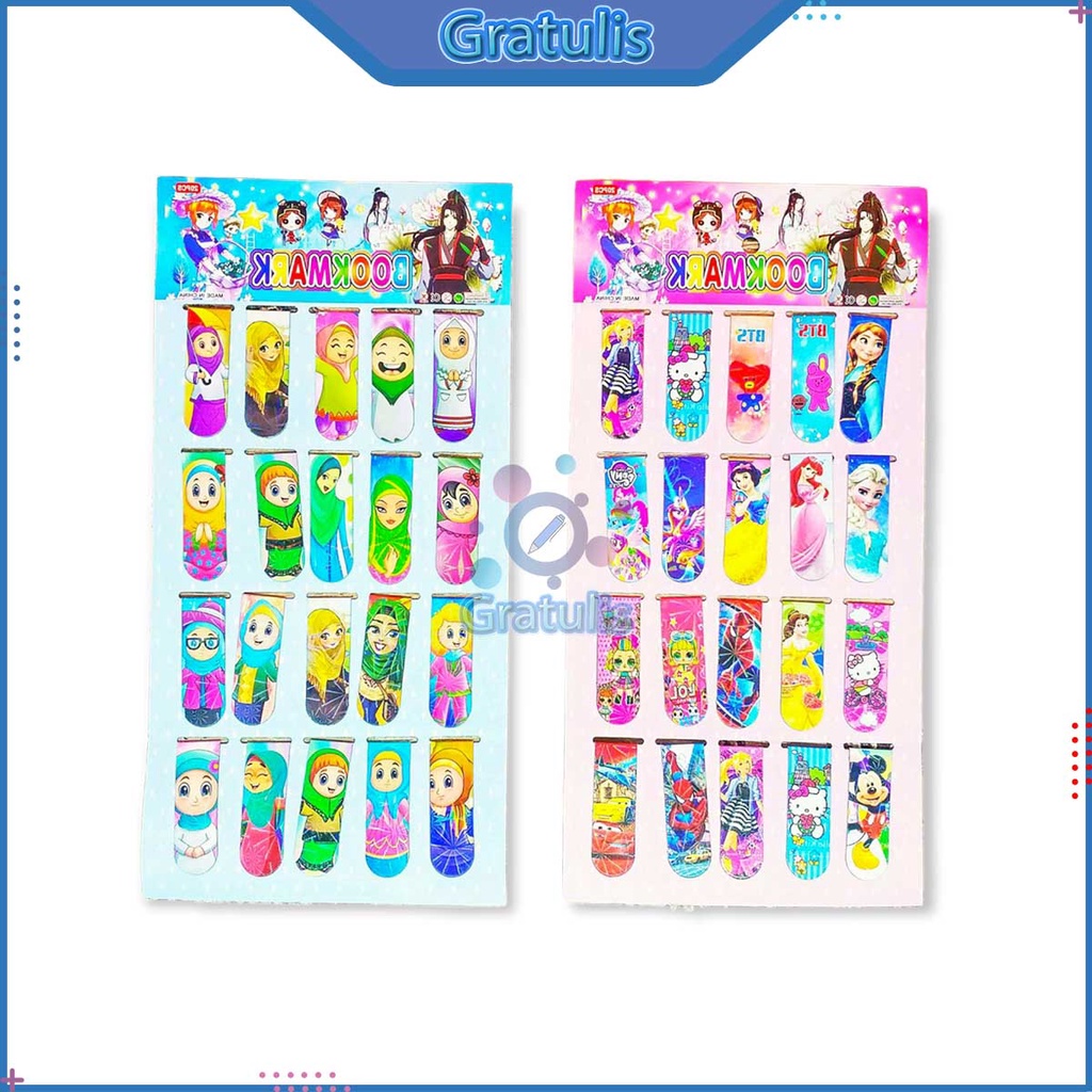 

PEMBATAS BUKU MAGNET [1 SET/20 STICK] / STICK NOTE KAREKATER / PERALATAN PERLENGKAPAN SEKOLAH / PEMBATAS HALAMAN BUKU MOTIF / ATK PEMBATAS KERTAS BACAAN
