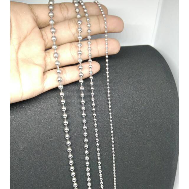 Rante kalung baja putih asli