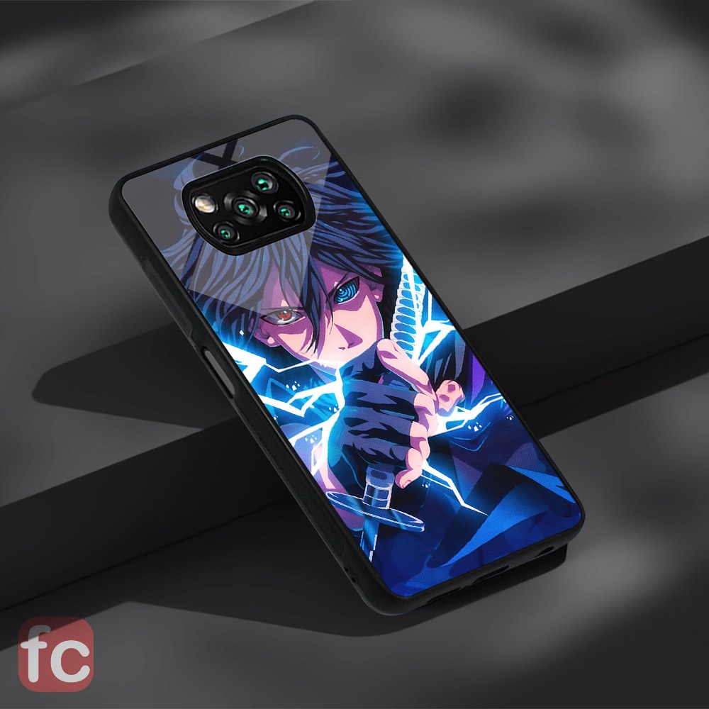 Custom Case Glossy Poco X3 Pro Nfc |OX71| Xiaomi Poco x3 Tpu Efek Kaca Anime Sasuke NARUTO