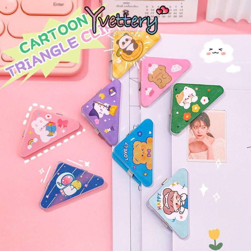 ❤️COD Klip Segitiga Kartun Lucu Klip Buku Materi Siswa Sudut Buku Alat Tulis Folder Tiket Alat Tulis