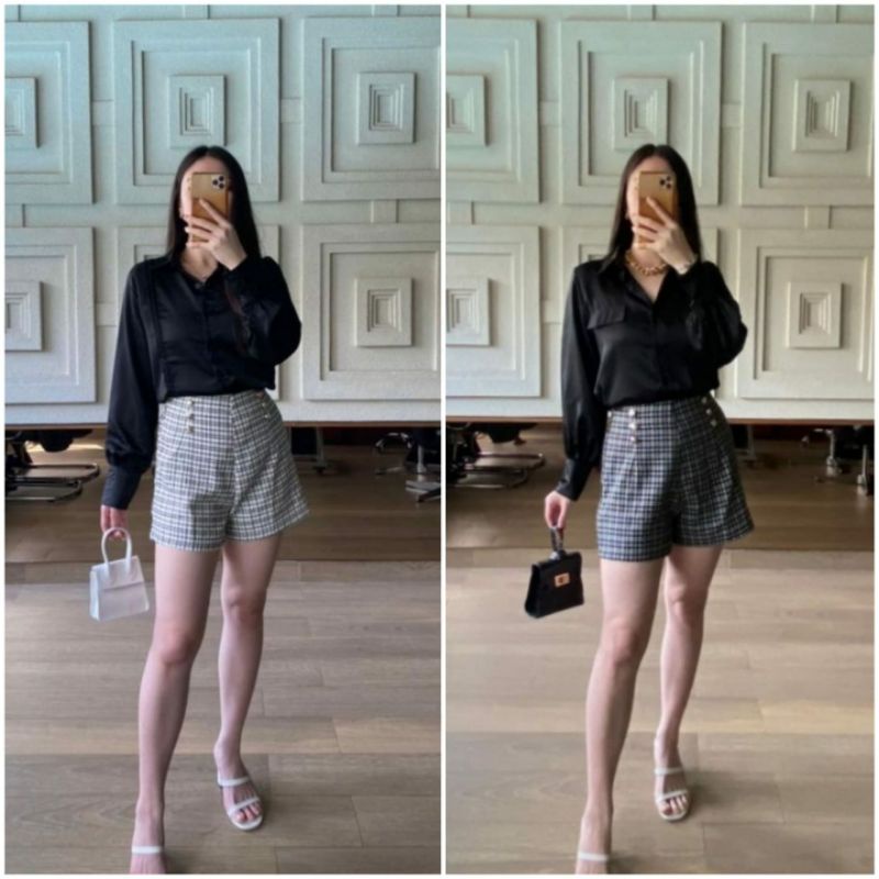 CELANA PENDEK WANITA - TWEED SHORT PANTS