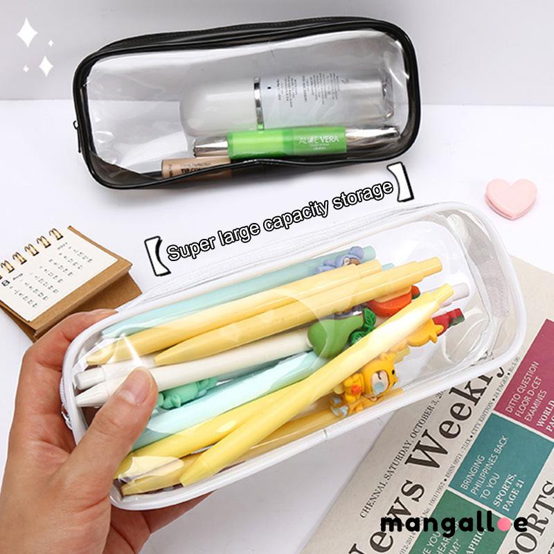 

Transparan PVC Alat Tulis Siswa Pena Ritsleting Tas Perjalanan Perlengkapan Mandi Portabel Tas Penyimpanan Makeup -MG