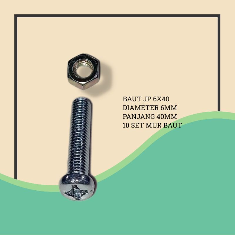 SET MUR BAUT JP 6X40 MM 10 SET GALVANIS 6 X 40 MM