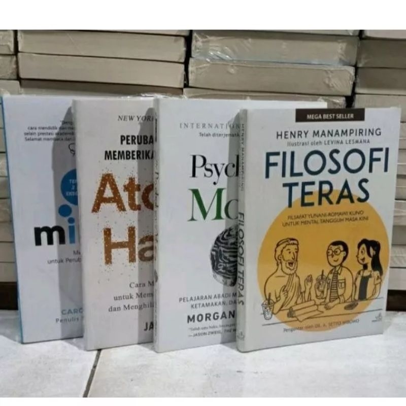 

paket 4 buku filosofi teras atomic habit the psychology of money mindset