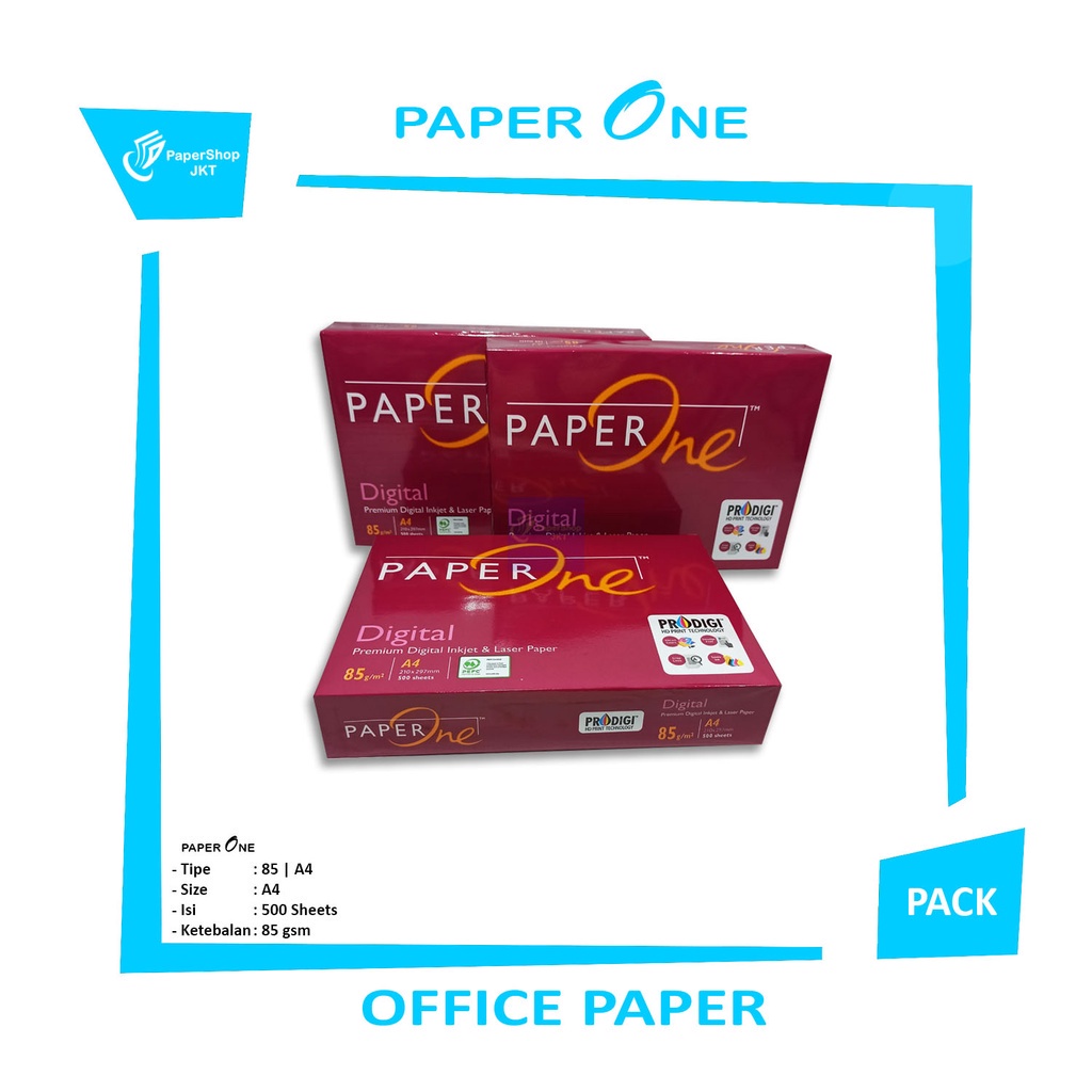 

PAPERONE - A4 80 / 85 Gsm Kertas Fotokopi Paper Print - Box