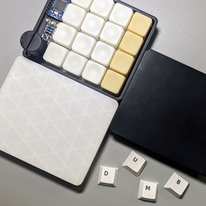 Dumbpad Macropad Case 3D Print Mechanical Keyboard Numpad Casing Cover - White