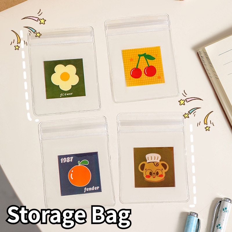 5pcs/set Tas Organizer Display Perhiasan PVC Transparan/Kemasan Cincin Anting Portabel Self Sealing Kantong Penyimpanan