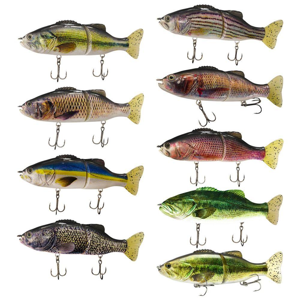 TOP 2bagian Umpan Ikan Kecil Multicolor Crankbaits Bergaris bass Minnow Lures