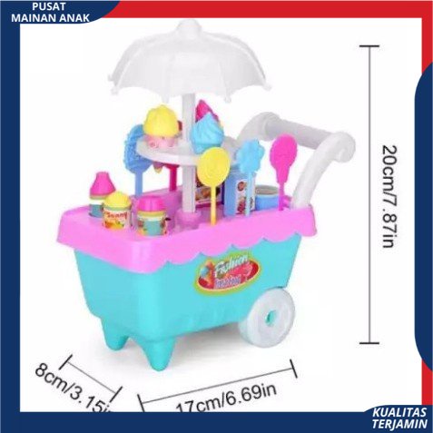 ( BISA COD ) PROMO Mainan Anak Gerobak Es Krim Permen Keranjang Bonus 2 Kuda Pony Anak-anak DIY Play Set Makanan Penutup Trolley Mainan Puzzle / Mainan Edukasi Anak / Mainan Anak Laki Laki / Mainan Anak Perempuan FI503 SNI