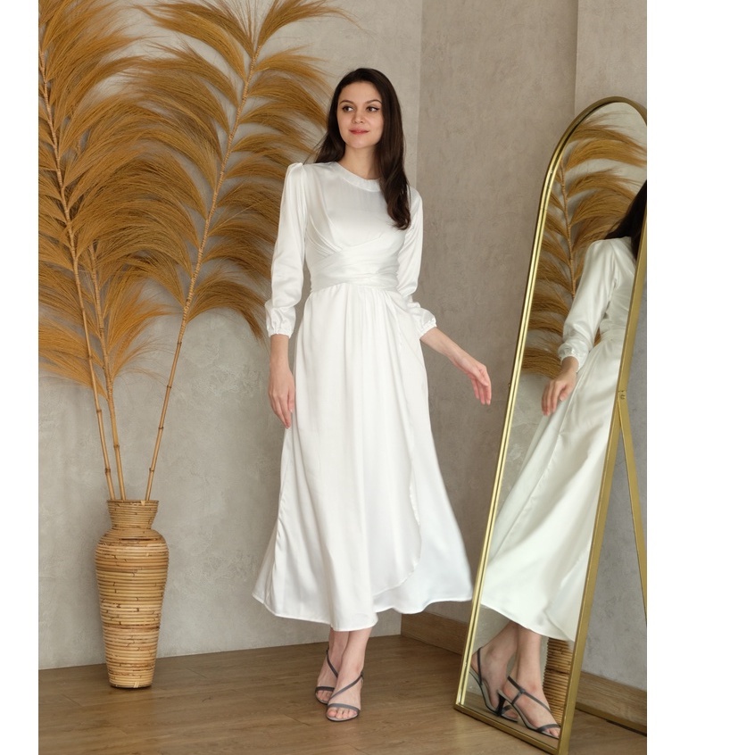 New Baju Atasan Terusan Wanita Muslim Dress Kaftan Gamis Lebaran Terbaru Modern Silk Casual Jumbo Pr