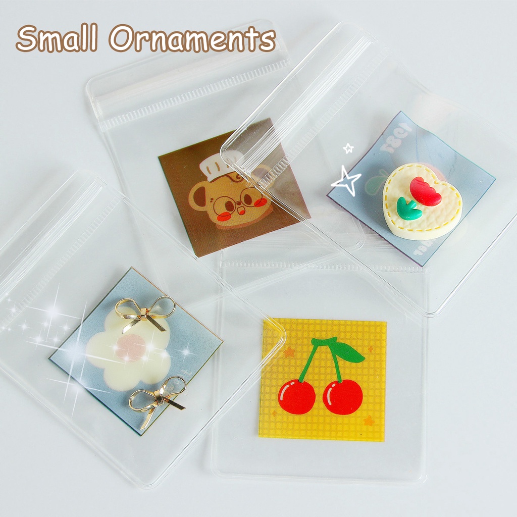 [Harga Grosir] 5 Pcs Random Korea Kartun Mini Kantong Ins Gaya Lucu Kecil Sealing Bag PVC Transparan Organizer Perhiasan Anting Kalung Gelang Anti-Oksidasi Holder