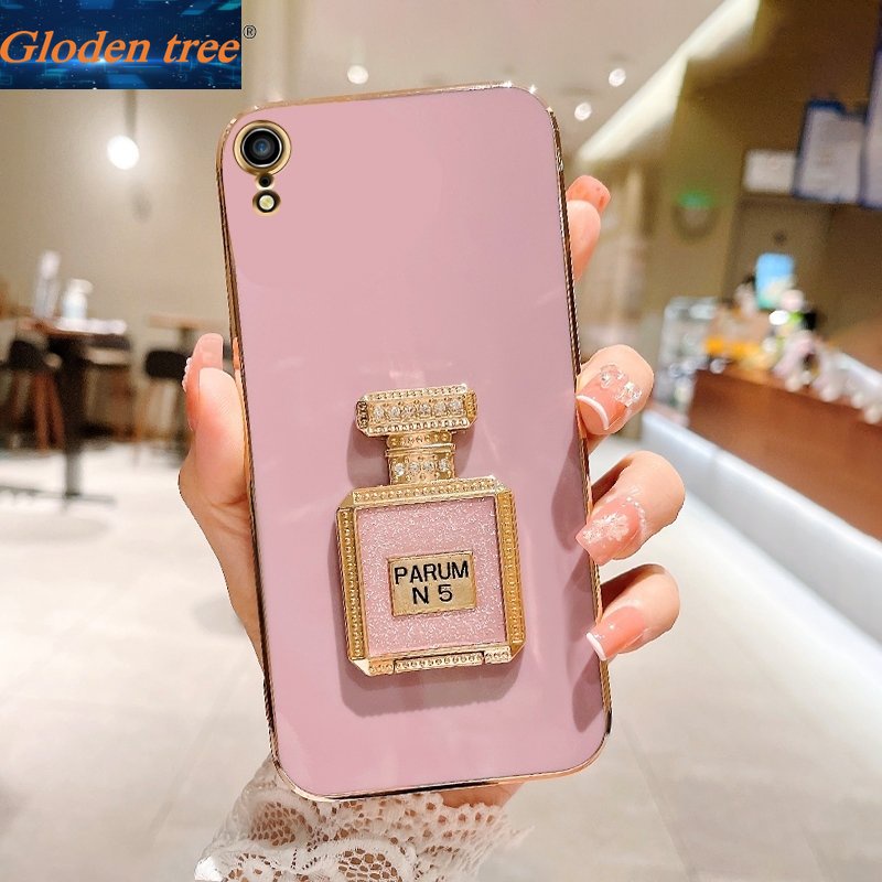 IPHONE Casing Case Pohon Gloden Untuk Iphone6 6s 7 8 Plus Se2020 2022 SE3 SE 3xxxr Xs Max Case Dengan Botol Parfum Kickstand Lipat Cakupan Penuh Case Kamera SE SE 2020