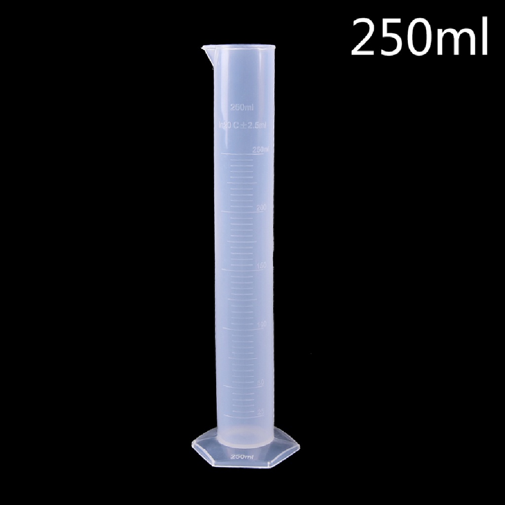 Xo 10/25 /50 /100/250ML Silinder Ukur Plastik Test Laboratorium Graduated Tube OL