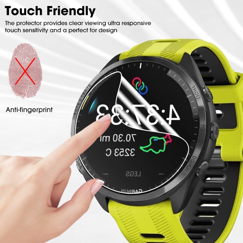 1pc HD Hydrogel Film Untuk Garmin Forerunner965/Soft TPU Gel Watch Film Pelindung Layar Penuh Anti Gores Film Anti Sidik Jari