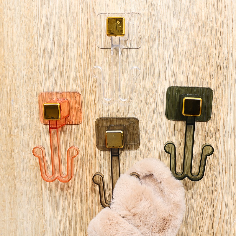 Modern Simple Wall Mounted Double Slot PET Slipper Hook/Rak Gantung Sepatu Perekat Diri Portabel/Kait Penyimpanan Alas Kaki Hemat Ruang Rumah