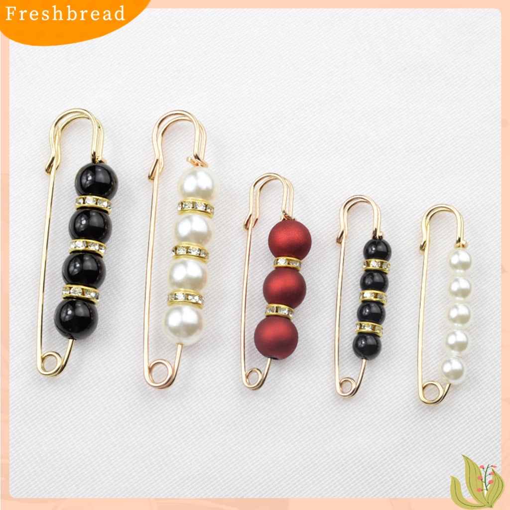 &lt; Freshbread &gt; Bros Pengaman Pengerjaan Halus Mencegah Ekspos Pin Pengaman Wanita Mutiara Imitasi Menarik Untuk Kerajinan Perhiasan