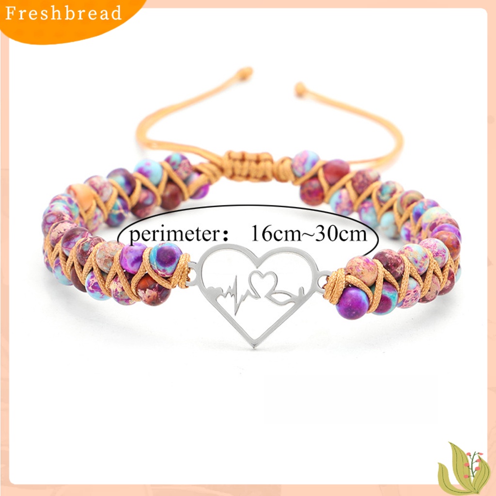 &lt; Freshbread &gt; Gelang Couple Double-layered Hand Woven Adjustable Stainless Steel Cinta Hati Dikepang Tali Keberuntungan Pesona Gelang Aksesori Perhiasan