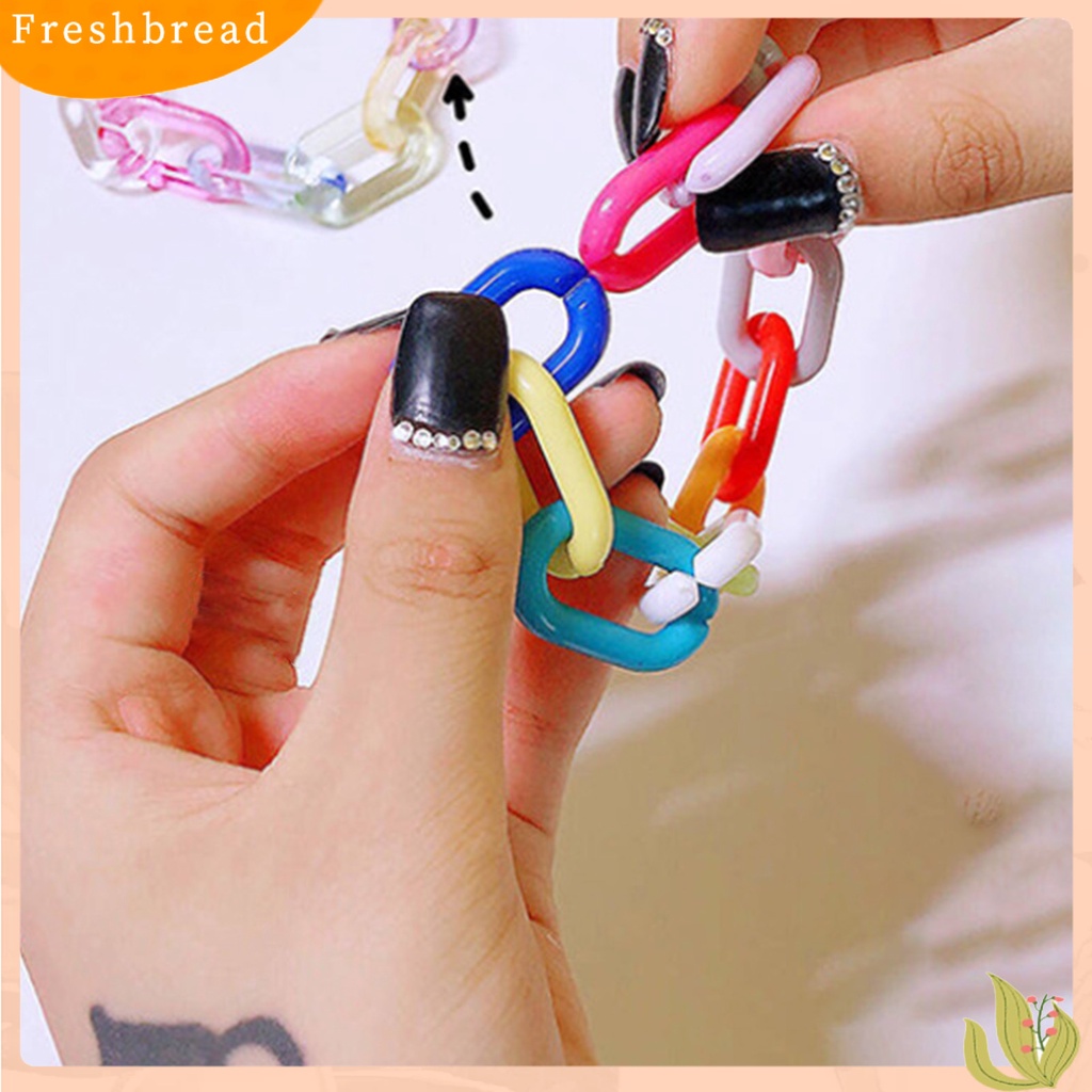 &lt; Freshbread &gt; Gelang Gadis Warna Pelangi Resin Manset Link Resin Tangan Rantai Perhiasan Fashion