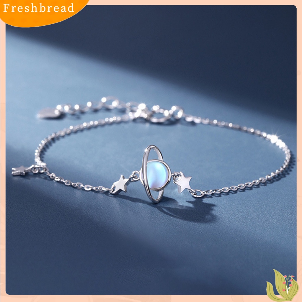 &lt; Freshbread &gt; Wanita Gelang Faux Moonstone Bintang Individu Romantis Planet Liontin Wanita Bangle Women Jewelry