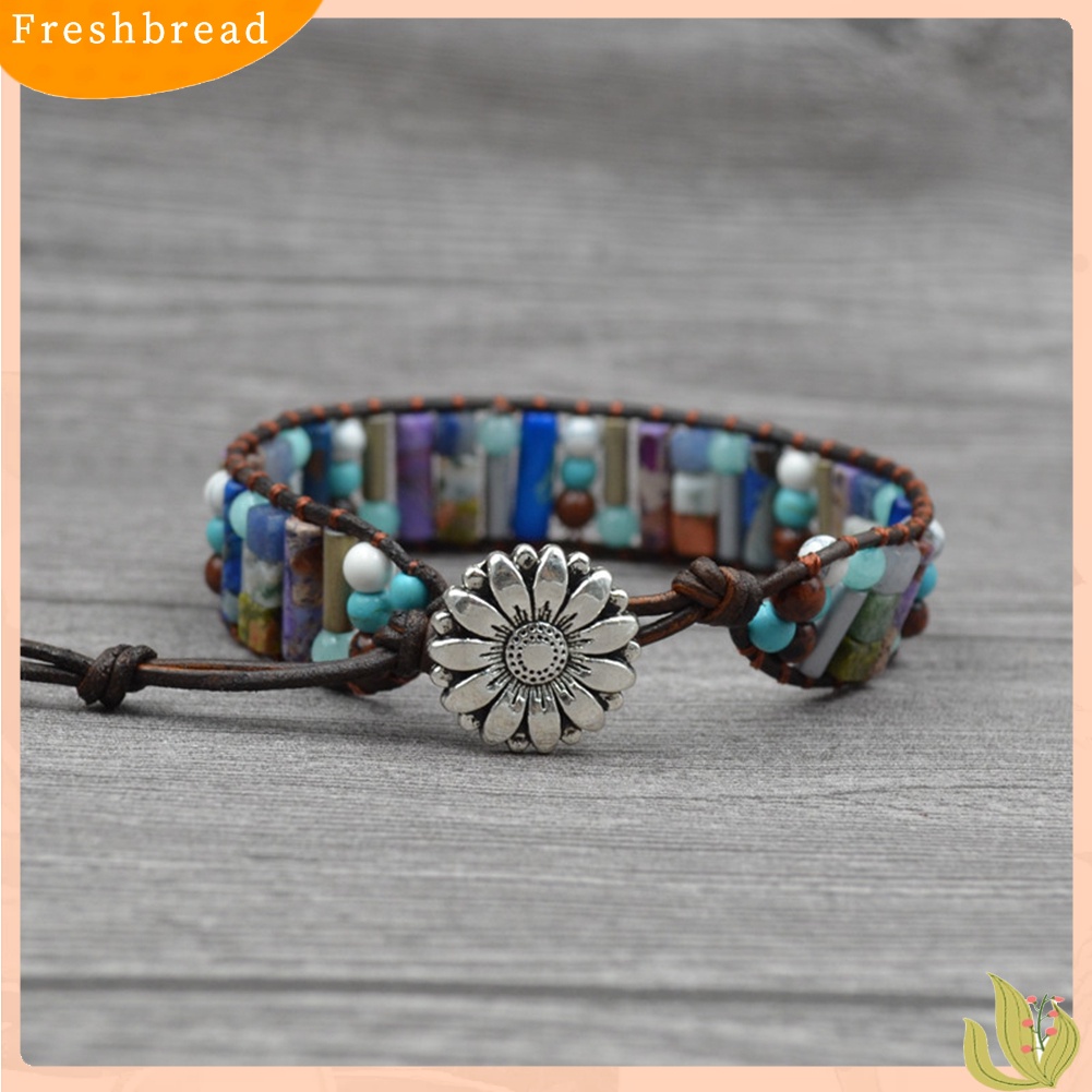 &lt; Freshbread &gt; Boho Wanita Multicolor Multilayer Kulit Imitasi Menenun Permata Manik-Manik Gelang Perhiasan