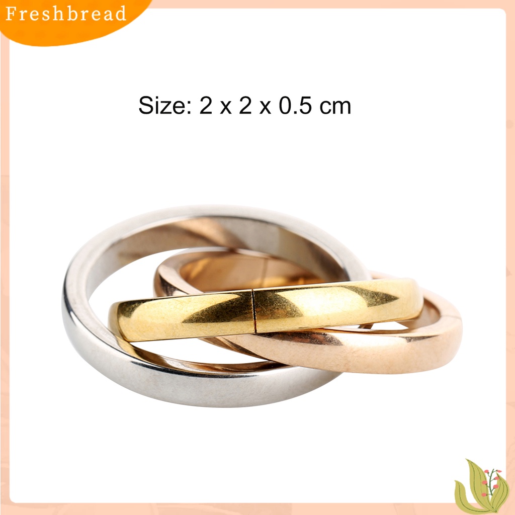 &lt; Freshbread &gt; Fashion Wanita 3band Multilayer Stainless Steel Slim Polos Criss Ring Hadiah