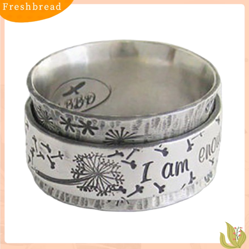 < Freshbread > I am Enough Letter Handmade Vintage Cincin Cinta Setia Pria Wanita Fashion Perhiasan