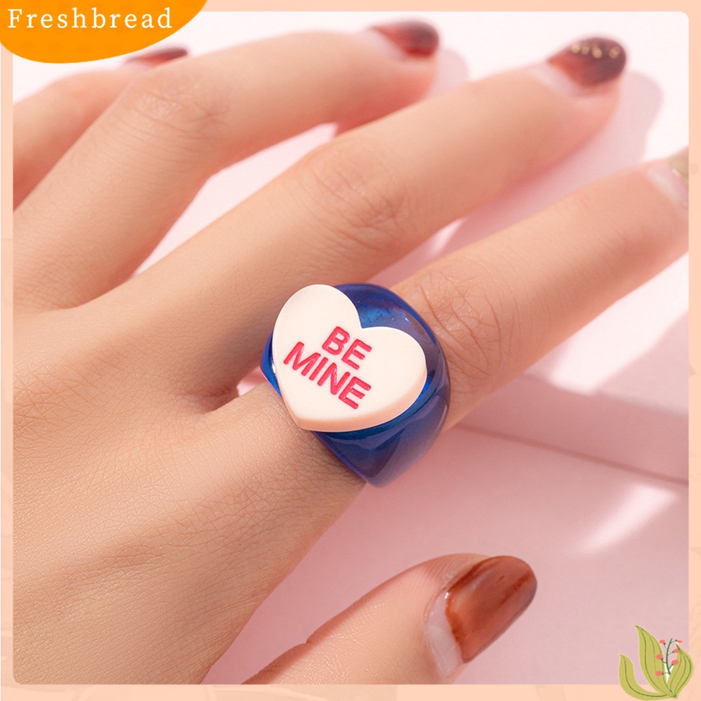 &lt; Freshbread &gt; Cincin Jari Pita Lebar Lucu Trendy Unik Colorful Cincin Resin Multi Gaya Untuk Anak Perempuan