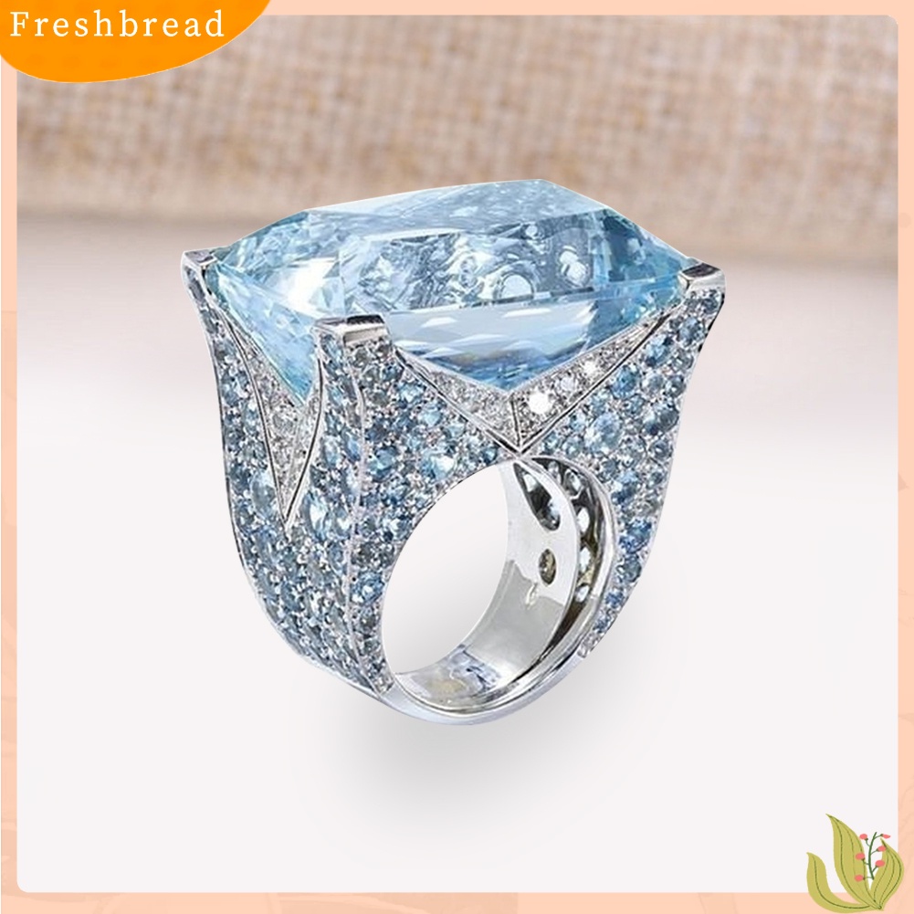 &lt; Freshbread &gt; Sparkling Women Cubic Zirconia Cincin Pengantin Pernikahan Pertunangan Pesta Perhiasan Hadiah