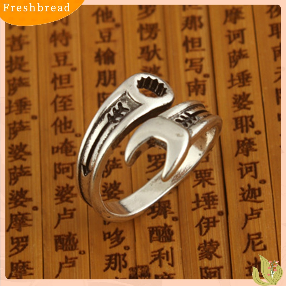 &lt; Freshbread &gt; Retro Adjustable Kreatif Pria Kunci Pas Spanner Pembukaan Cincin Jari Perhiasan Keren