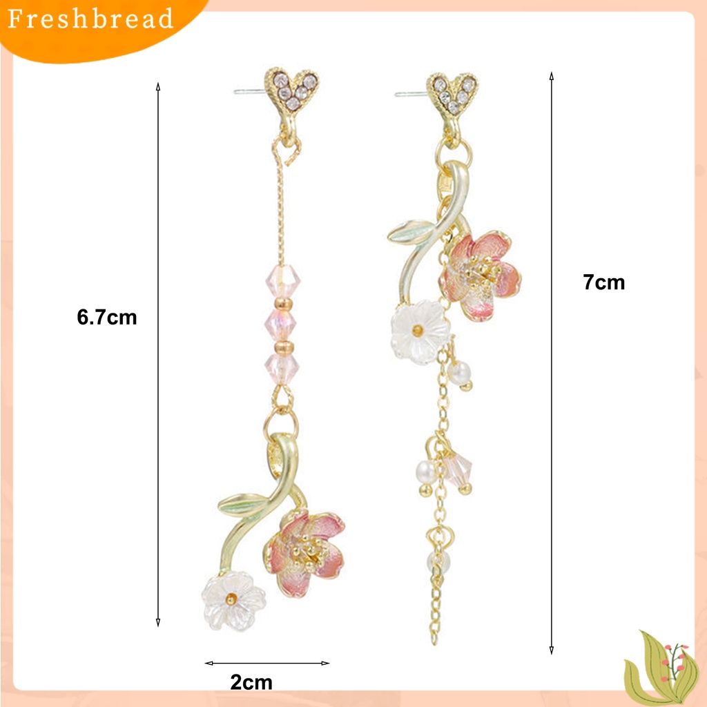 < Freshbread > Anting Rumbai Kristal Imitasi Anting Tusuk Geometris Warna-Warni Manis Nyaman Untuk Tanggal