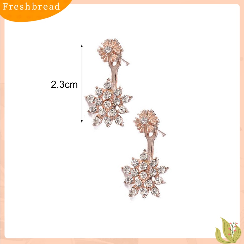 &lt; Freshbread &gt; Anting Menjuntai Kristal Berlian Imitasi Snowflake Fashion Elegan Untuk Pakaian Sehari-Hari Wanita