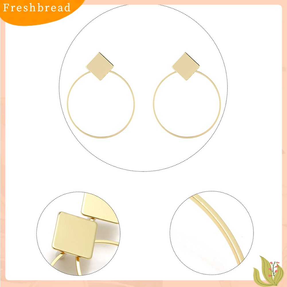 &lt; Freshbread &gt; Fashion Geometri Berlian Wanita Ear Hoop Travel Club Perhiasan Anting Bulat Hadiah