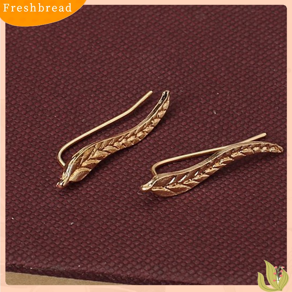 &lt; Freshbread &gt; Fashion Wanita Bentuk Daun Manset Telinga Klip Anting Tindik Pesta Perhiasan Hadiah