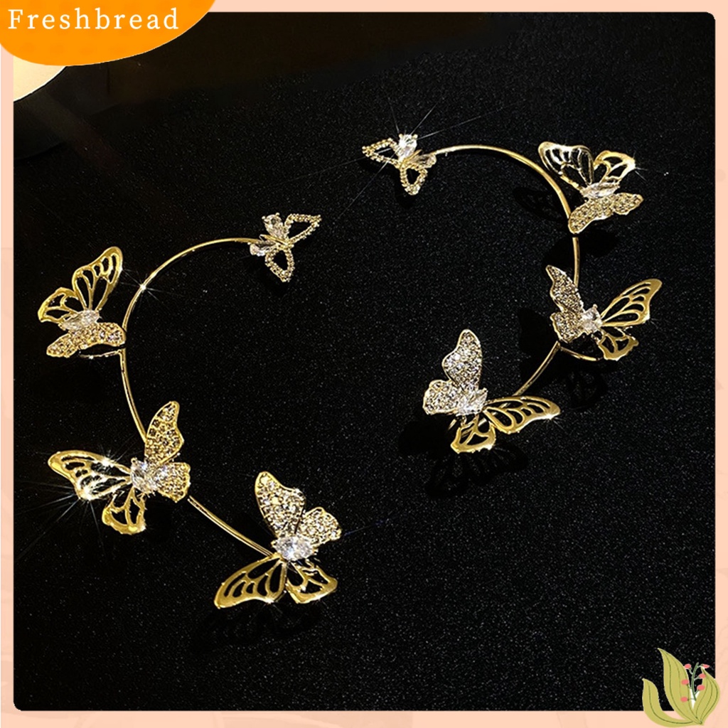 &lt; Freshbread &gt; 1Pc Klip Anting Butterfly Hollow Out Tanpa Tindik Gaya Korea Indah Telinga Manset Untuk Pernikahan