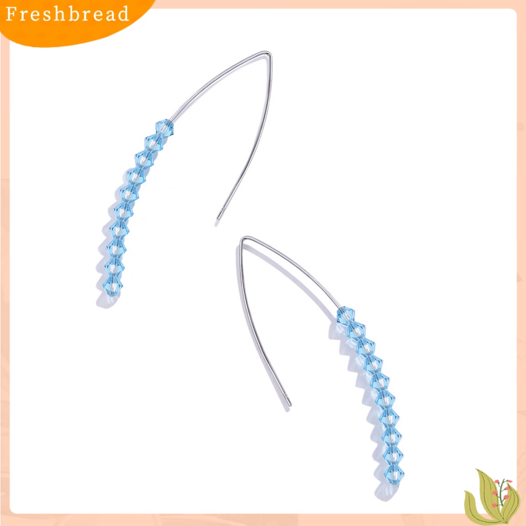 &lt; Freshbread &gt; Wanita Tindik Bentuk V925Silver Panjang Earwire Ear Hooks Earrings Untuk Belanja