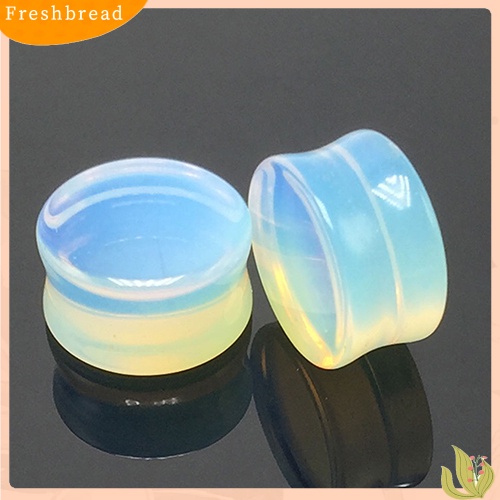 &lt; Freshbread &gt; 1pc 5-18mm Opalite Double Flared Saddle Gauges Ear Plug Tindik Tandu Keren