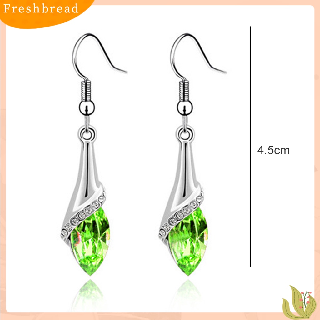 &lt; Freshbread &gt; 1pasang Anting Liontin Berkilau Gaya Sederhana Bentuk Kreatif Elegan Warna Vibrant Hias Alloy Permata Imitasi Tetesan Air Wanita Anting Menjuntai Untuk Wanita