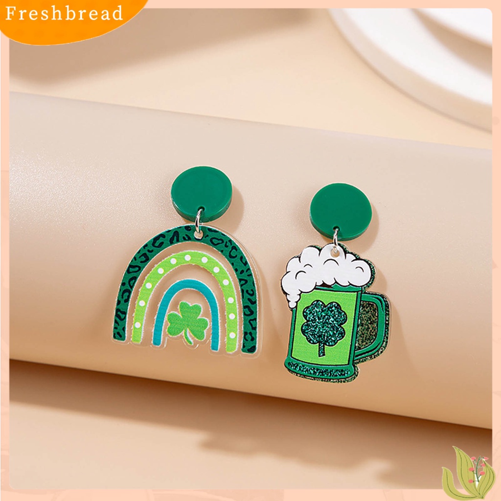 < Freshbread > 1pasang Anting Wanita Bagus Gloss Warna-Warni Fashion Perhiasan Bunga Bintang Kartun Geometris Anting Akrilik Hadiah Ulang Tahun