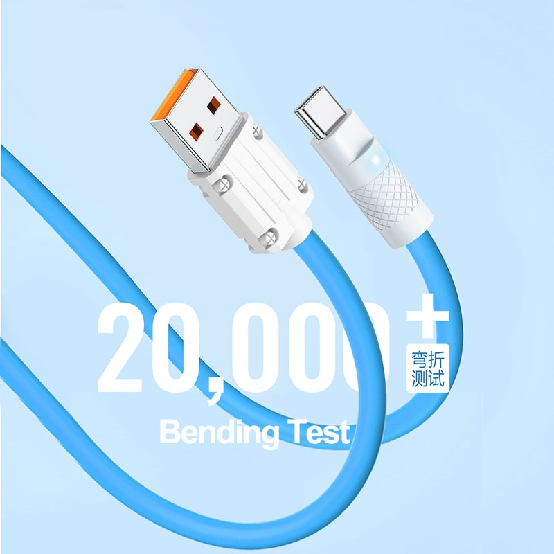 Disour 6A Kabel Pengisian Cepat USB Protection Charge Cable USB Ke Tipe C Micro Cable TPE Silicone Kabel Charge Cepat Untuk iPhone Samsung Android