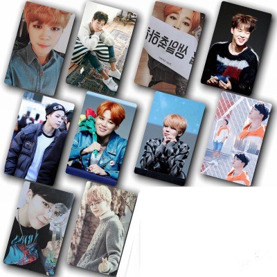 Kpop Bts JIMIN HD Waterproof Lustre Photo Card Stiker Kartu Kristal LY