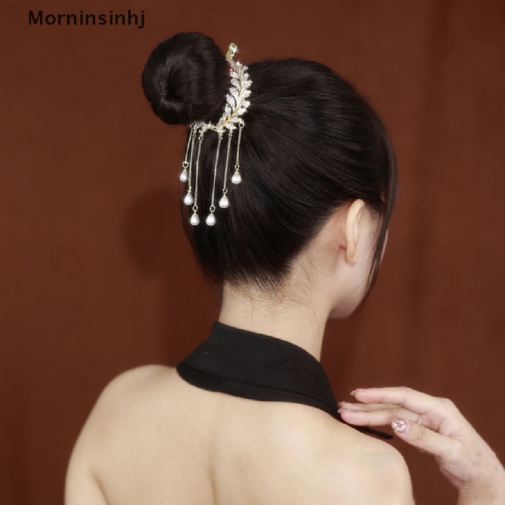 Mornin Mutiara Rumbai Rambut Klip Berlian Imitasi Hair Claw Wanita Bun Jepit Ponytail Holder Jepit Rambut Fashion Aksesoris Rambut id