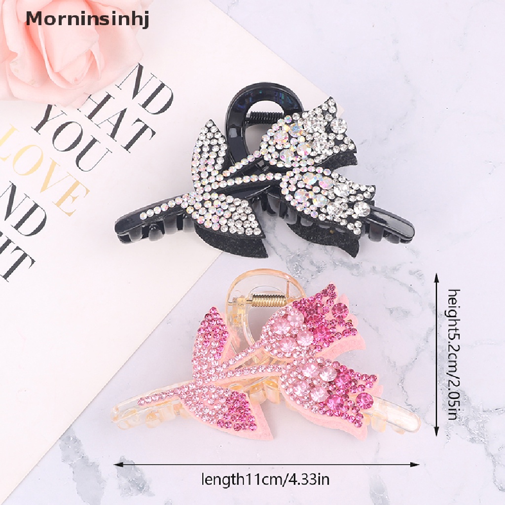 Mornin French Tulip Rhinestone Hair Claw Penjepit Cakar Bentuk Bunga Elegan Untuk Wanita id