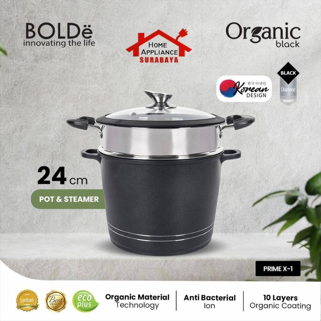 BOLDe Organic Black Series 24CM Pot + Steamer