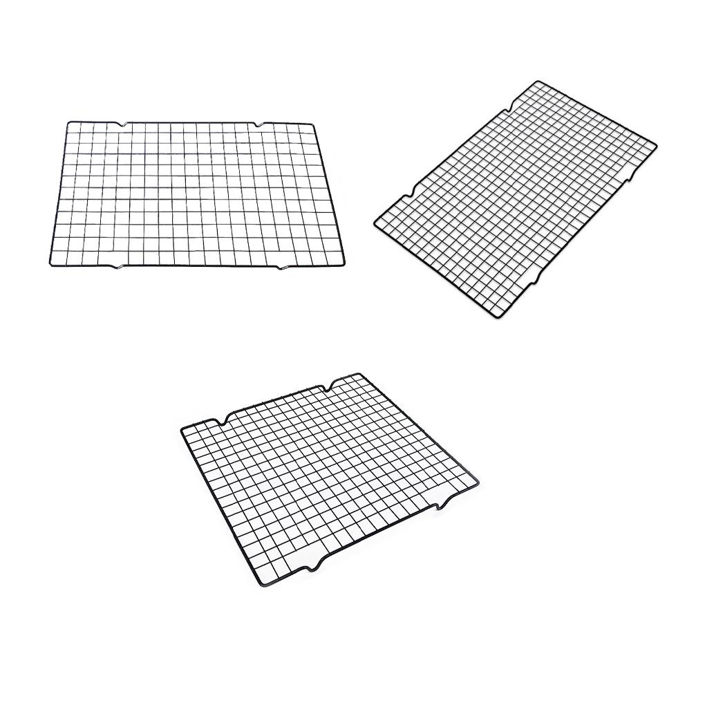 Baja Biskuit Roti Pizza Kue Anti Lengket Cooling Rack Oven Tray Grid Baking Pan Dapur Masak Memanggang Barbekyu