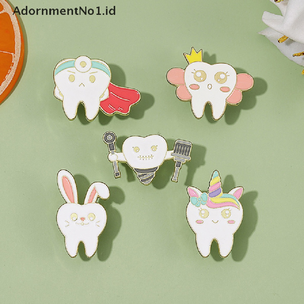 [AdornmentNo1] Kesehatan Mulut Enamel Pin Kerah Lencana Gigi Bros Fashion Perhiasan Accessries Hadiah [ID]