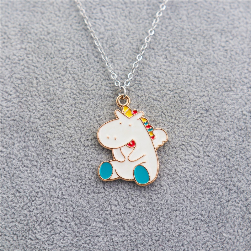 Moon Rabbit Hippo Pendant Kalung Anak Anti Karat Kalung Hadiah Ulang Tahun Siswa Logam Aksesoris Fashion