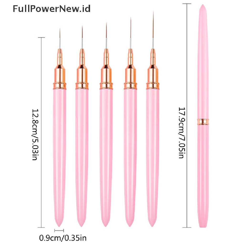 Power 1PC Nail Art Liner Pager Pen 3D Tips DIY Acrylic UV Gel Brushes Menggambar ID