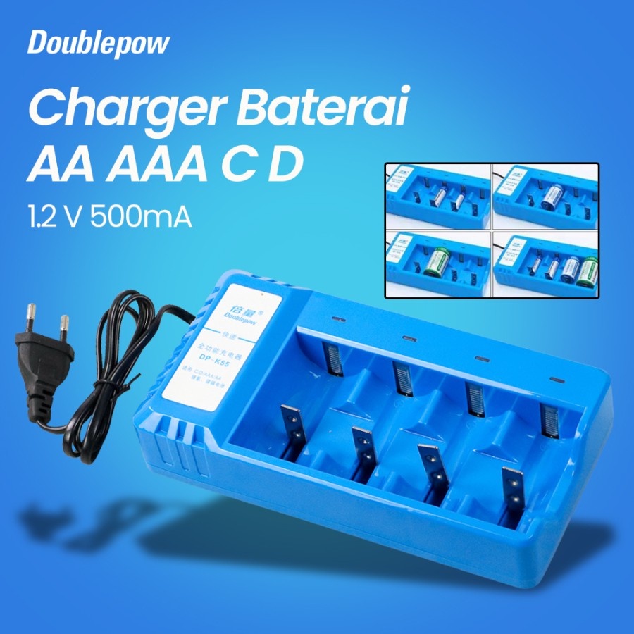 Doublepow Charger Baterai Cas AA AAA C D with Light Indicator - DP-K55