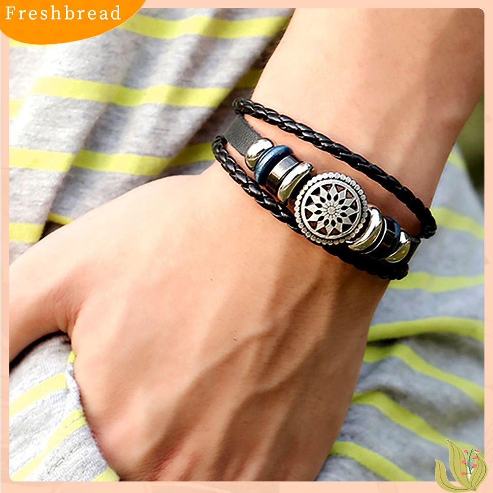 {In Stock} Wanita Pria Kulit Imitasi Lucu Keren Dikepang Cuff Gelang Perhiasan Punk Wristband