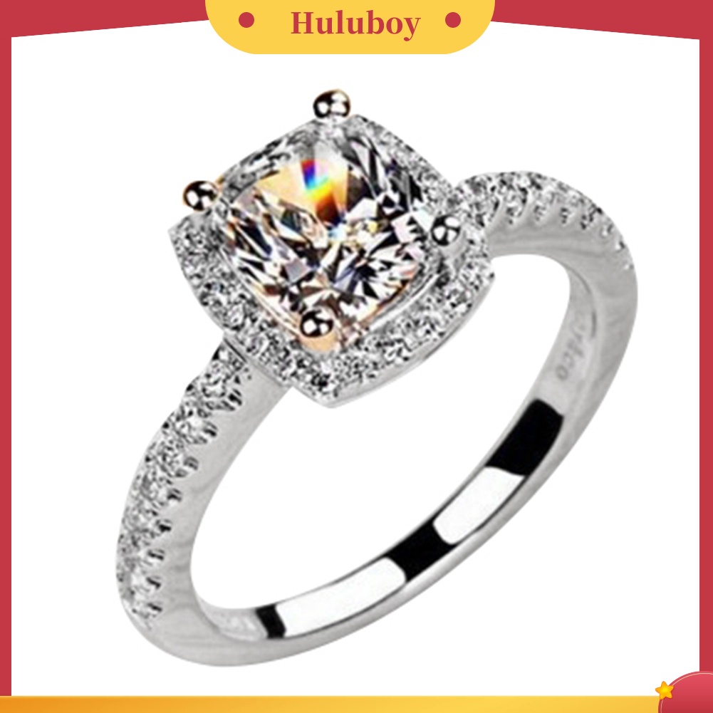 {Ready Stock} Fashion Lady Cubic Zirconia Bertatahkan Jari Cincin Pernikahan Pertunangan Perhiasan Hadiah